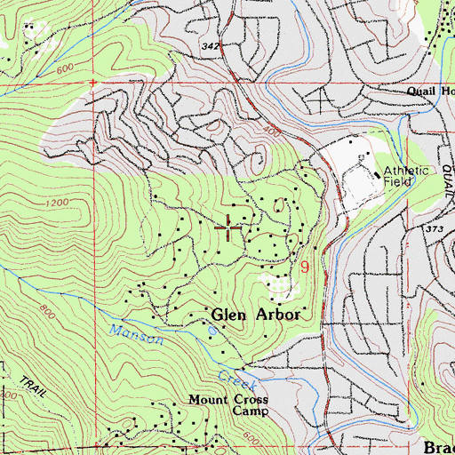 Topographic Map of Ben Lomond Census Designated Place, CA