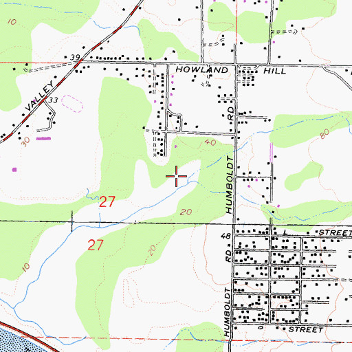 Topographic Map of Bertsch-Oceanview Census Designated Place, CA