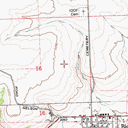 Topographic Map of Bickleton Census Designated Place, WA