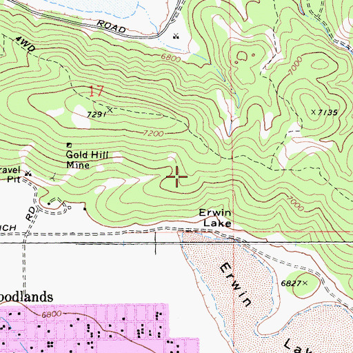 Topographic Map of Big Bear City Census Designated Place, CA