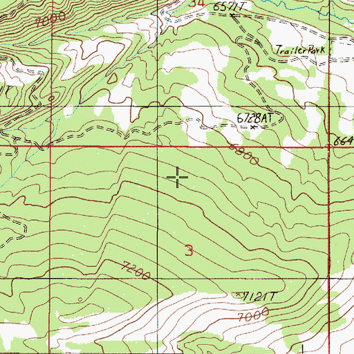 Topographic Map of Big Sky Census Designated Place, MT