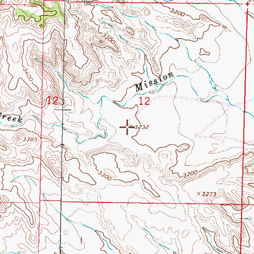 Topographic Map of Birney Census Designated Place, MT