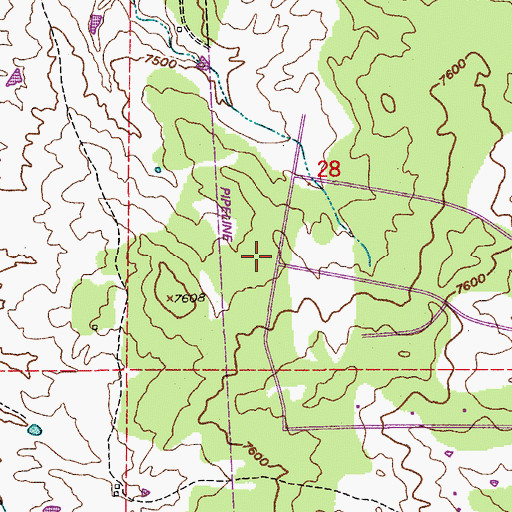 Topographic Map of Black Forest Census Designated Place, CO