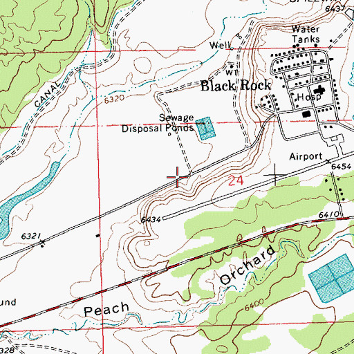 Topographic Map of Black Rock Census Designated Place, NM