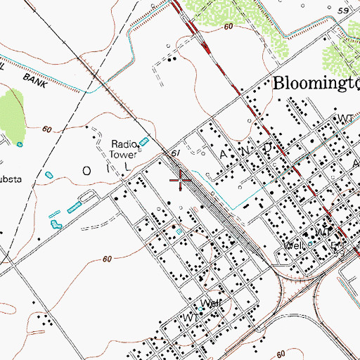 Topographic Map of Bloomington Census Designated Place, TX