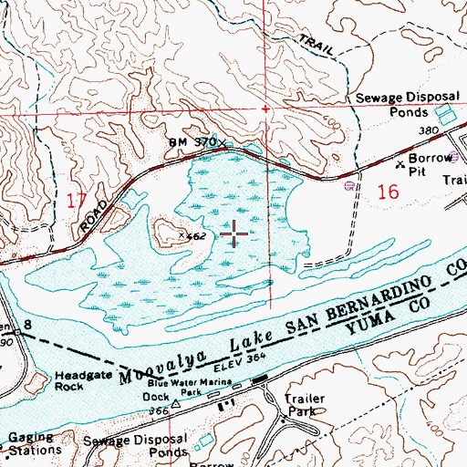 Topographic Map of Bluewater Census Designated Place, CA