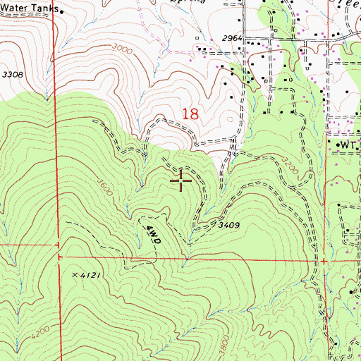 Topographic Map of Bodfish Census Designated Place, CA