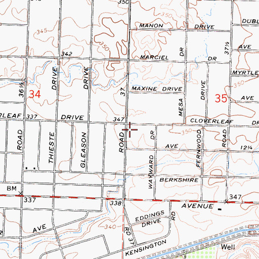 Topographic Map of Bonadelle Ranchos-Madera Ranchos Census Designated Place, CA