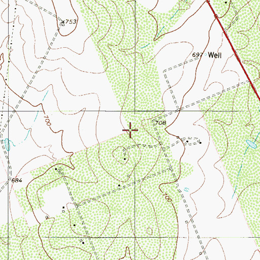 Topographic Map of Botines Census Designated Place, TX