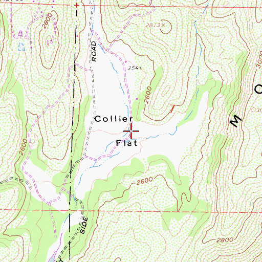 Topographic Map of Collie Flat, CA