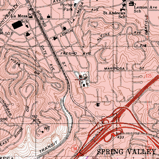 Topographic Map of Collier Park, CA