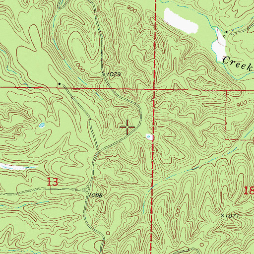 Topographic Map of Bull Hollow Census Designated Place, OK