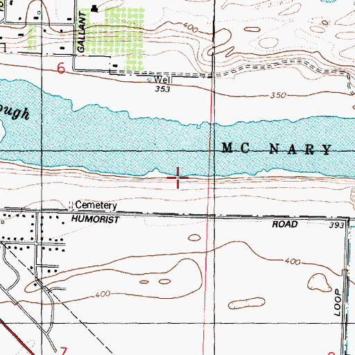 Topographic Map of Burbank Census Designated Place, WA