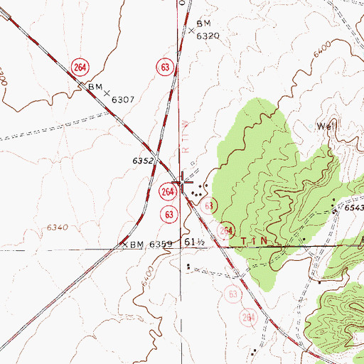 Topographic Map of Burnside Census Designated Place, AZ