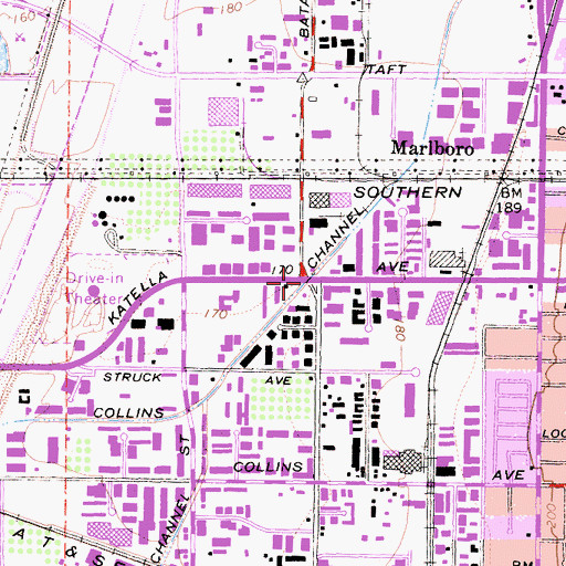 Topographic Map of Collins Channel, CA