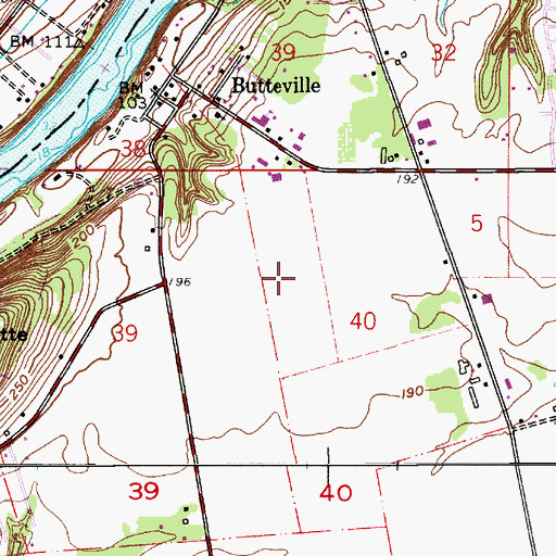 Topographic Map of Butteville Census Designated Place, OR