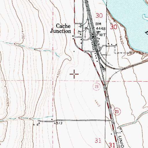 Topographic Map of Cache Census Designated Place, UT
