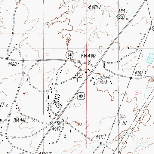 Topographic Map of Cameron Census Designated Place, AZ