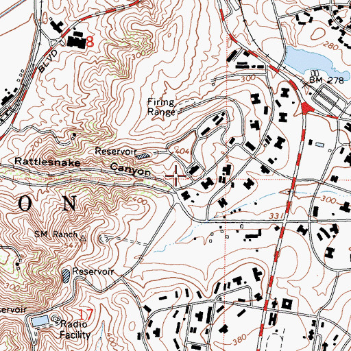 Topographic Map of Camp Pendleton North Census Designated Place, CA