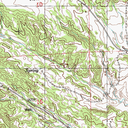 Topographic Map of Camp Three Census Designated Place, MT