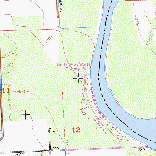 Topographic Map of Collis Mayflower County Park, CA