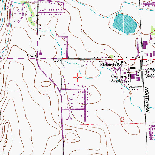 Topographic Map of Campion Census Designated Place, CO