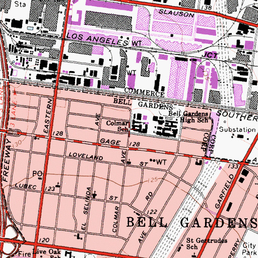 Topographic Map of Colmar Elementary School, CA