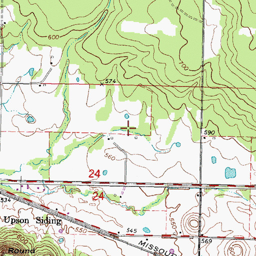 Topographic Map of Carlisle Census Designated Place, OK