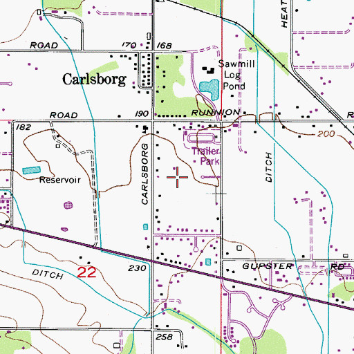 Topographic Map of Carlsborg Census Designated Place, WA