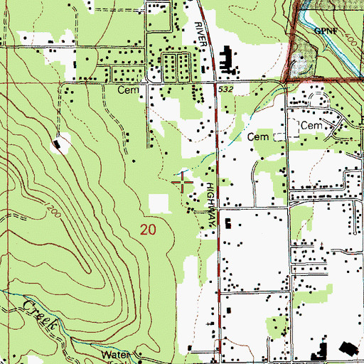 Topographic Map of Carson Census Designated Place, WA
