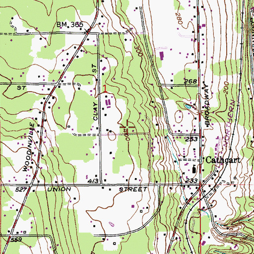 Topographic Map of Cathcart Census Designated Place, WA