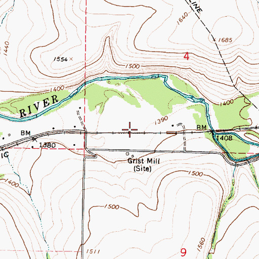 Topographic Map of Cayuse Census Designated Place, OR
