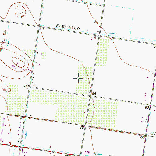 Topographic Map of Csar Chvez Census Designated Place, TX