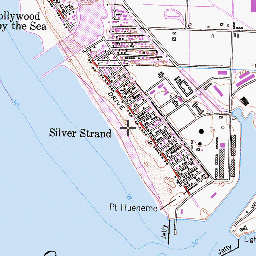 Topographic Map of Channel Islands Beach Census Designated Place, CA