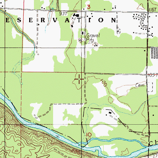 Topographic Map of Chehalis Village Census Designated Place, WA