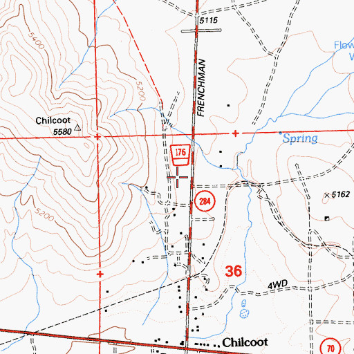 Topographic Map of Chilcoot-Vinton Census Designated Place, CA