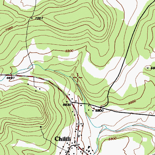 Topographic Map of Chilili Census Designated Place, NM