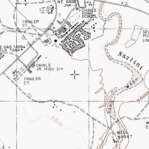 Topographic Map of Chinle Census Designated Place, AZ