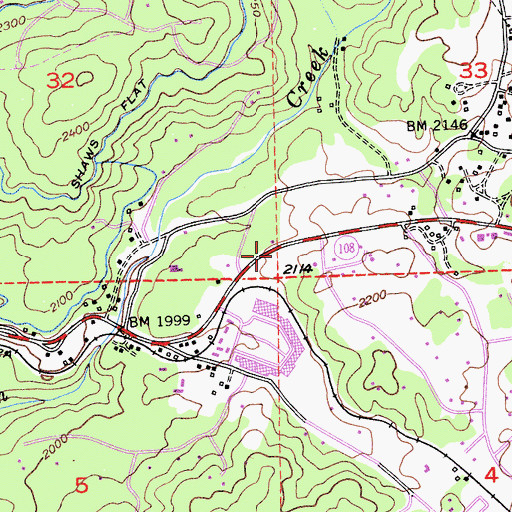 Topographic Map of East Sonora Census Designated Place, CA
