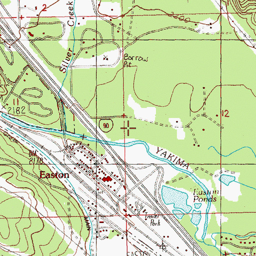 Topographic Map of Easton Census Designated Place, WA
