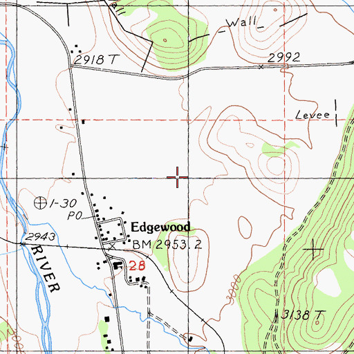 Topographic Map of Edgewood Census Designated Place, CA