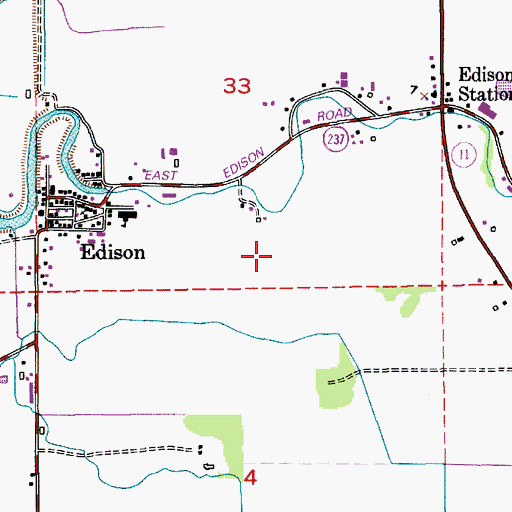Topographic Map of Edison Census Designated Place, WA