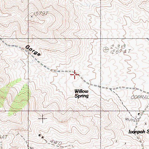 Topographic Map of Colosseum Gorge, CA
