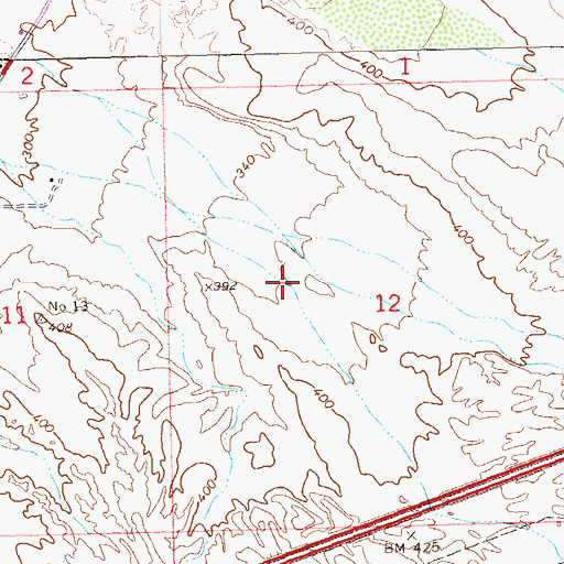 Topographic Map of Ehrenberg Census Designated Place, AZ