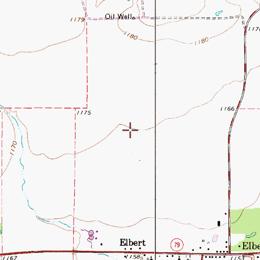 Topographic Map of Elbert Census Designated Place, TX
