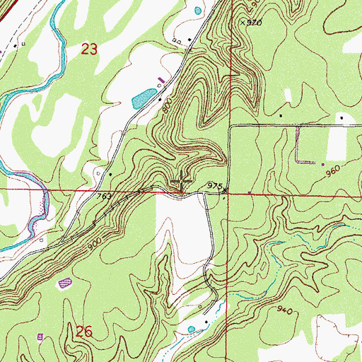 Topographic Map of Eldon Census Designated Place, OK