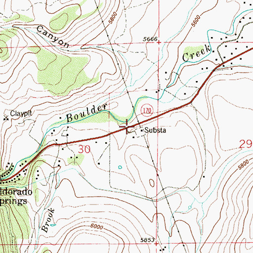 Topographic Map of Eldorado Springs Census Designated Place, CO