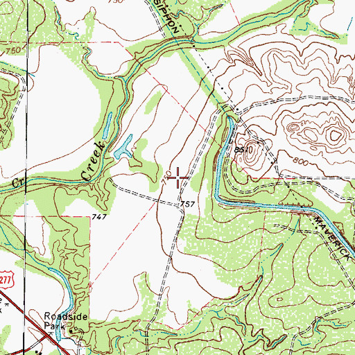 Topographic Map of Elm Creek Census Designated Place, TX