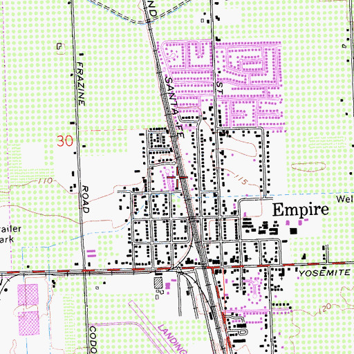 Topographic Map of Empire Census Designated Place, CA