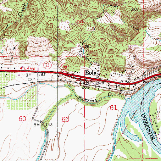 Topographic Map of Eola Census Designated Place, OR